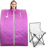 Smartmak Far Infrared Sauna, One Person at Home Portable Full Body SPA Tent with Heating Foot Pad and Portable Chair