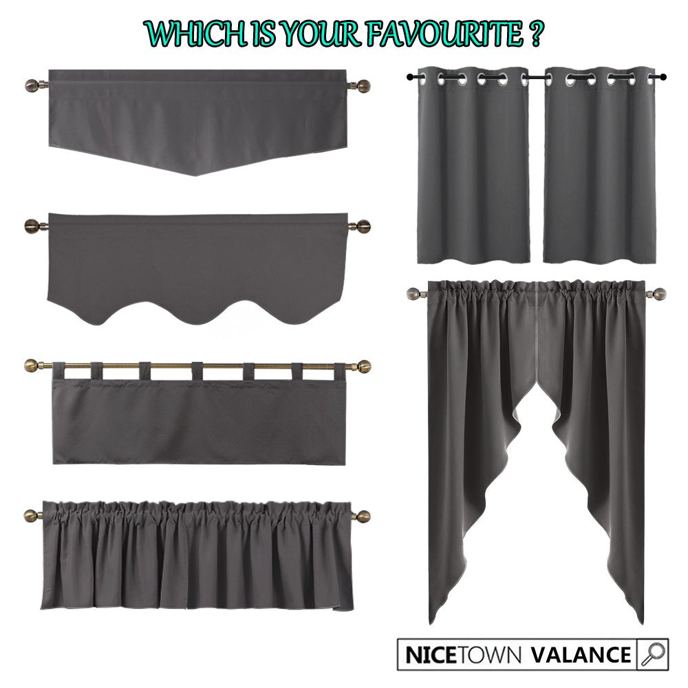 Black Blackout Kitchen Curtains for Cafe Bar Bathroom