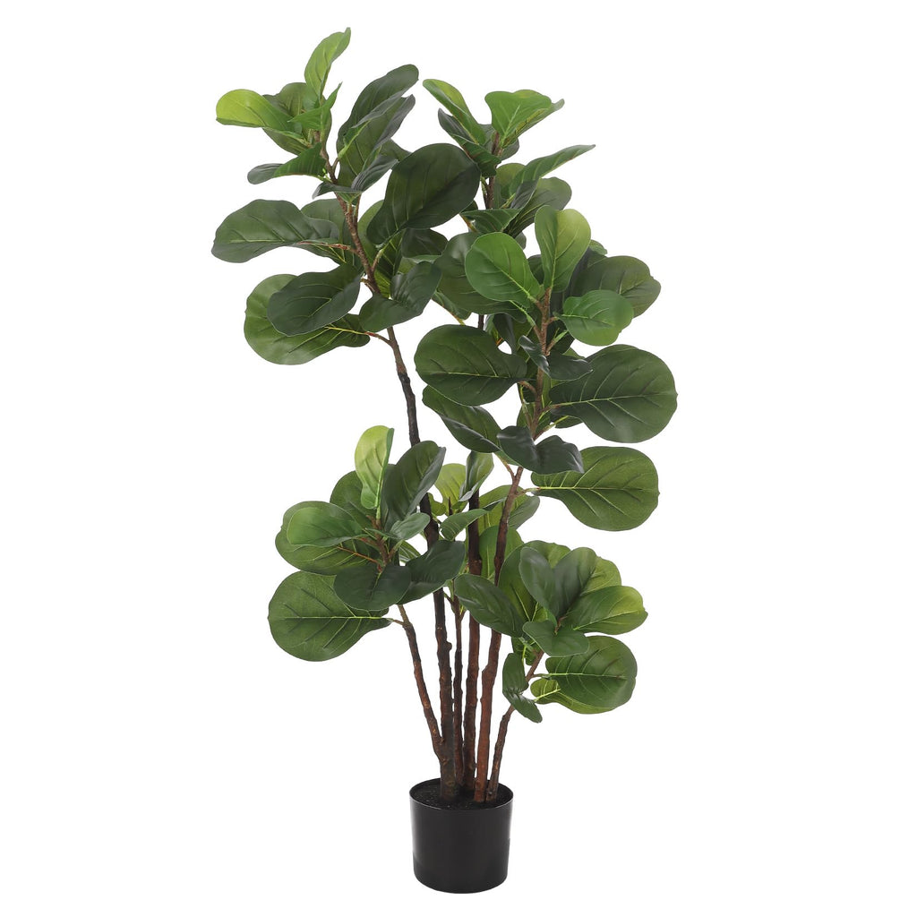 Artificial Fiddle Leaf Fig Tree, 4 Ft Faux Ficus Lyrata Tree