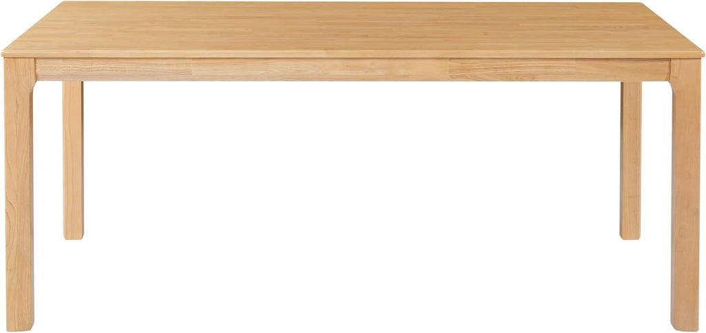 Ace 70.28'L Solid Wood Dining Table for 6-8 People, Rubber Wood Dining Room Table, Minimalist Modern Rectangular