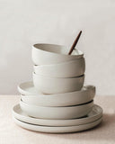 Milkyway Plates and Bowls Sets, 12 Pieces Dinnerware Sets, Reactive Glaze Dish Set, Stoneware Dishes Set for 4