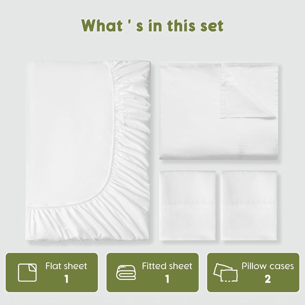 100% Egyptian Cotton Sheets Queen - 600 Thread Count Sheets, Ultra Soft Breathable Sheet Sets, Hotel Quality Sateen
