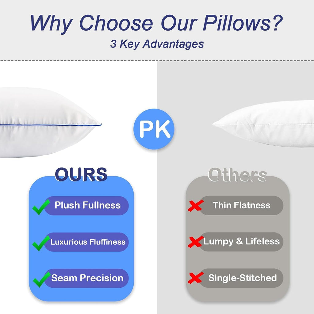 12x20 Pillow Insert, Hypoallergenic Lumbar Pillow Inserts,Soft Rectangular Cushionfor Couch, Sofa - Oeko-TEX - Set of 2