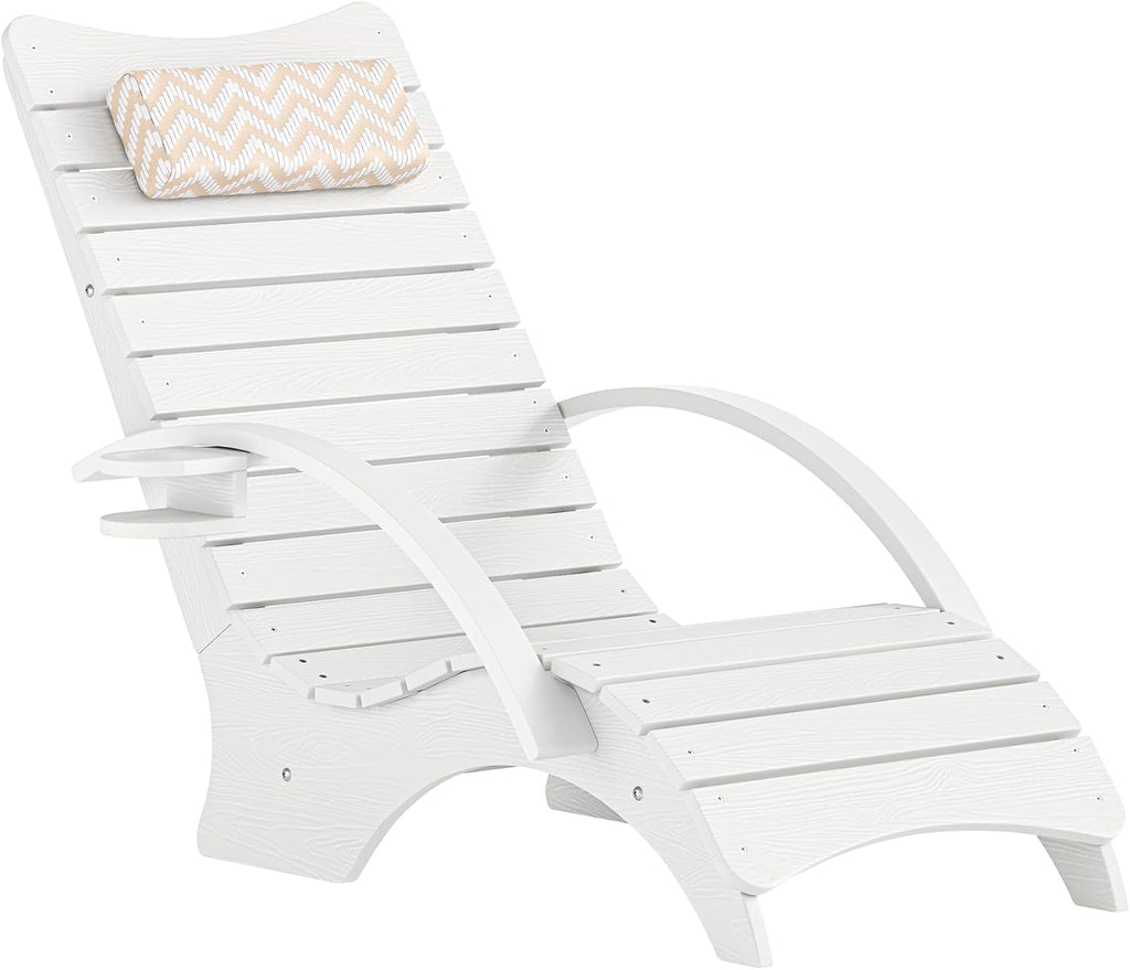 Pool Lounge Chairs Set of 2 with Armrest & Cupholder, 8-10 Shallow | HDPS Fade Resistant, Headrest, 330lbs Capacity