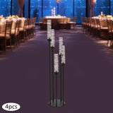 5 Arm Candelabra Centerpieces for Tables, 4 Set Floor Candle Holder, 41.3'' Tall Candlestick Stand with Acrylic