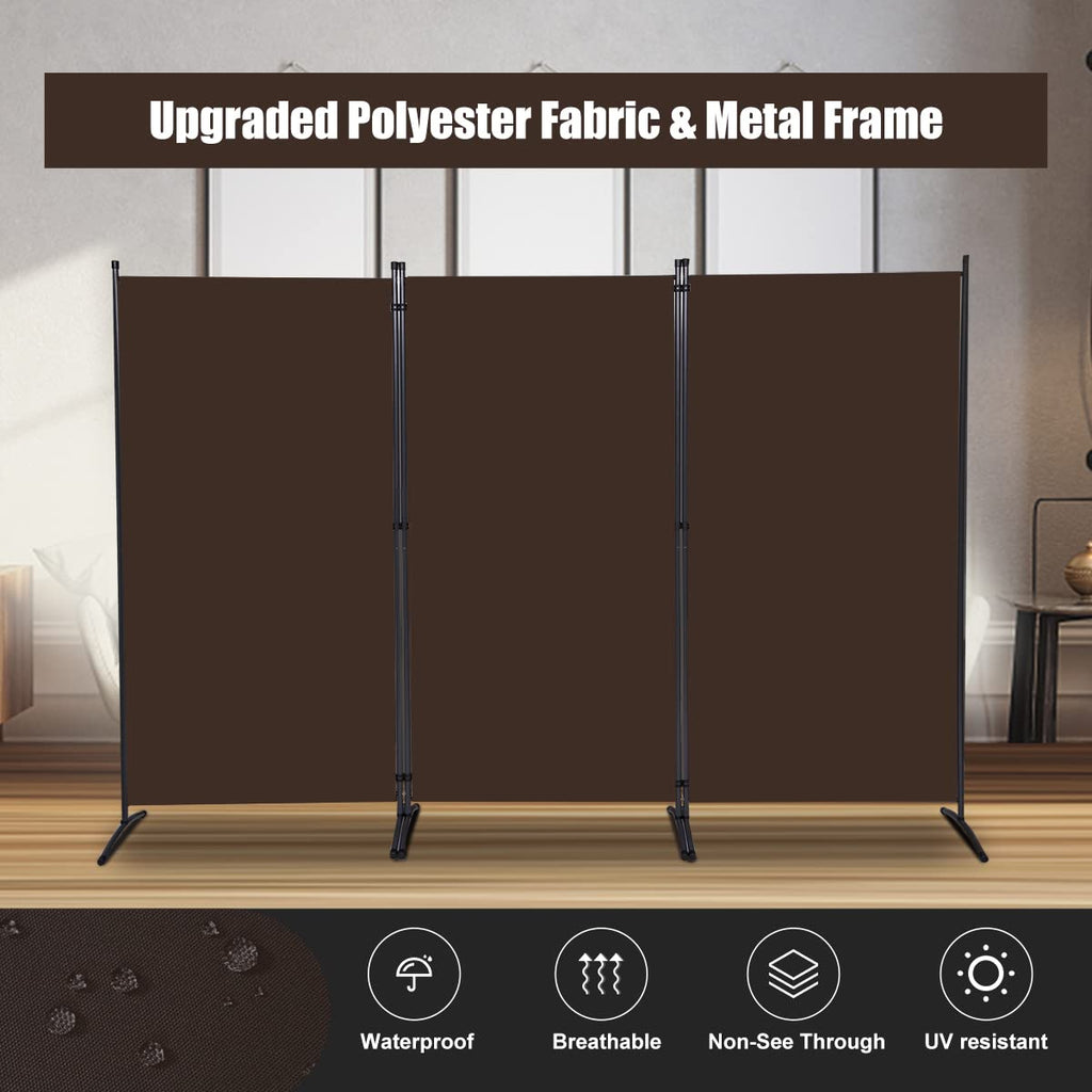 3 Panel Folding Room Divider, Sturdy Frame Freestanding Wall Divider