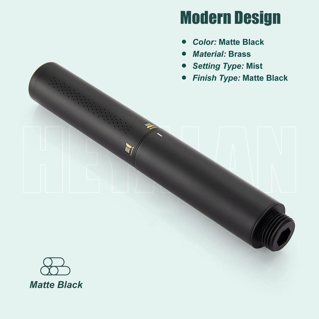 Dual-Function Handheld Shower Wand with Strong Flow, Matte Black