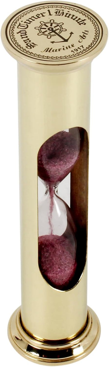 5.5" Brass Sand Timer, Brass Timer Hour Glass for Gifts Desk Office Wedding Home Decor