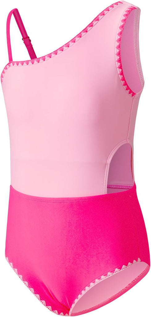 Girls Swimsuits One Piece Color Block Bathing Suits