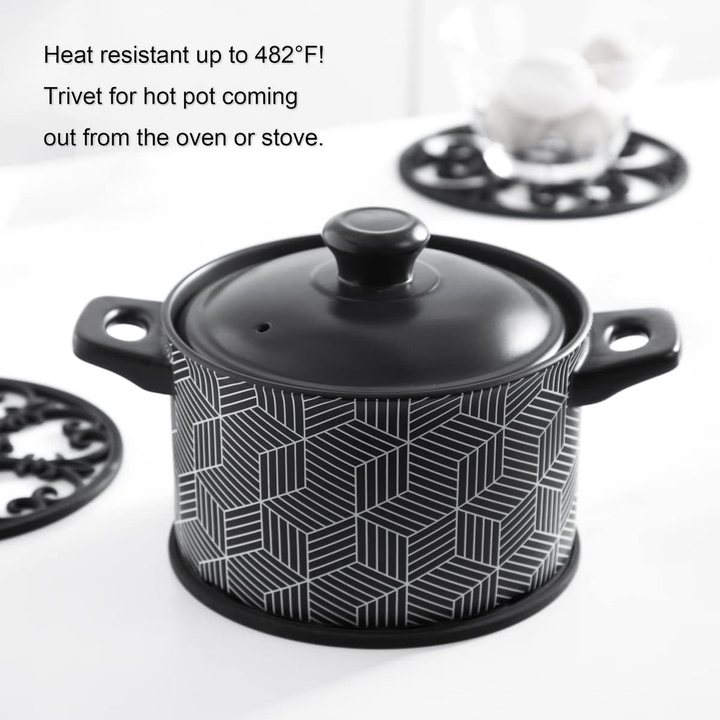 Silicone Trivet Mat - Hot Pot Holder Hot Pads for Table & Countertop - Teapot Trivet Kitchen Trivets - Non-Slip & - Set of 3