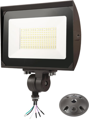 150W Outdoor LED Flood Light with Plate, 5000K Daylight 21000LM 100-277V, UL/DLC Waterproof LED Security Flood
