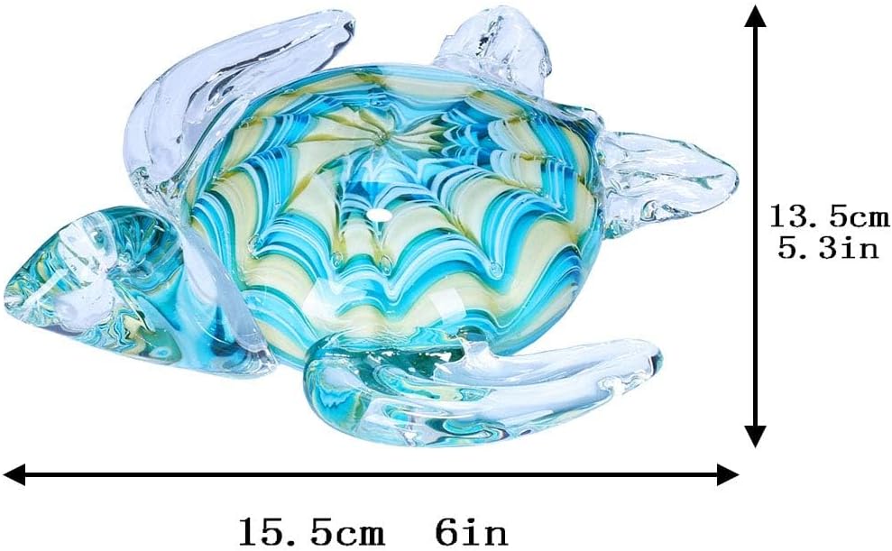 6" Blown Glass Sea Turtle Figurine