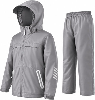 Kids Rain Gear Boys Girls Youth Rain Jacket and Pants