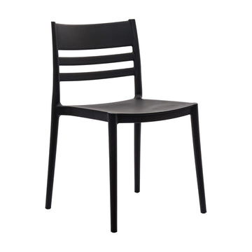 Indoor-Outdoor All-Weather Resin Stacking Chair, Black
