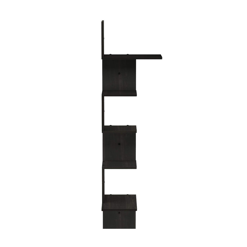 Rossi 5-Tier Corner Floating Shelves for Wall, Espresso