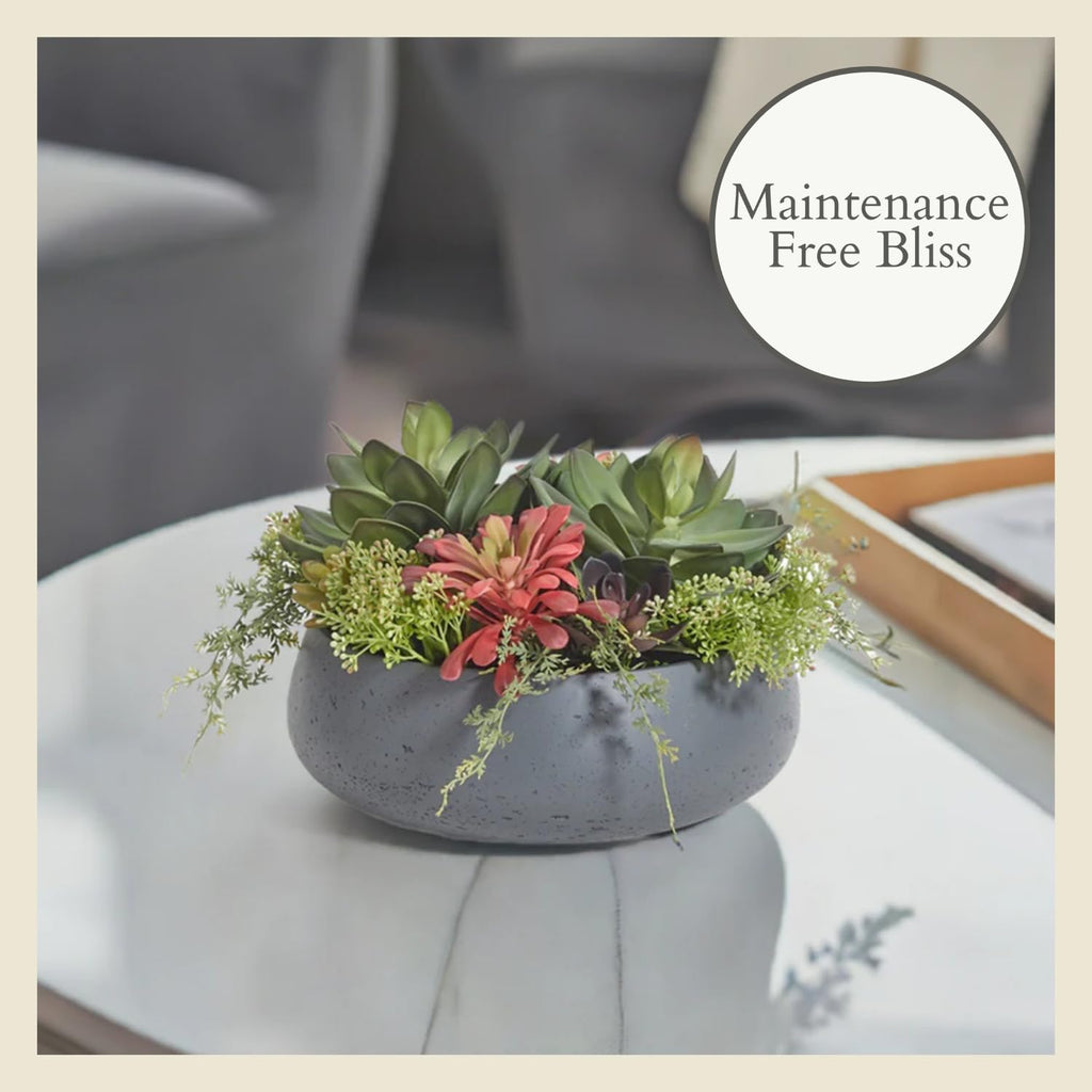 Faux Succulent Arrangement, Grey, Home Decor