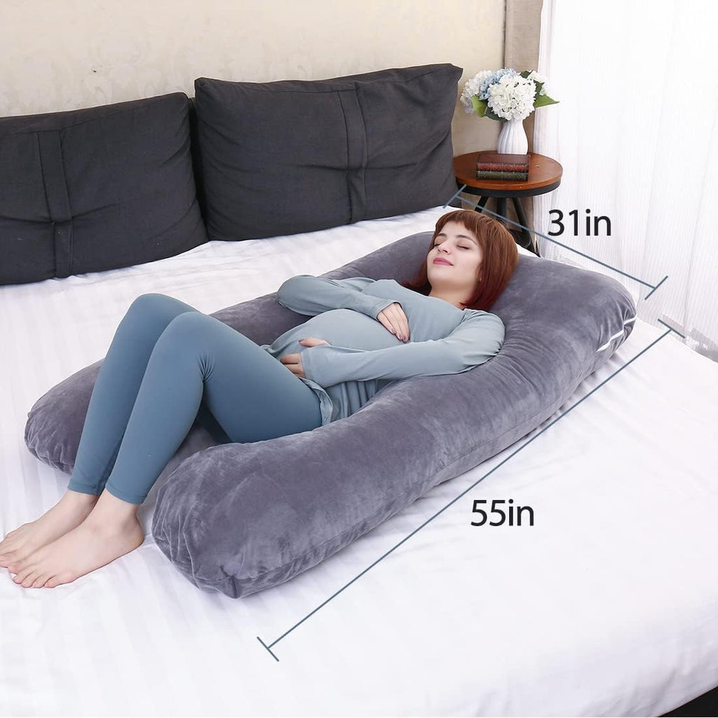 Pregnancy Pillow, U Shaped Full Body Pillow for Maternity Support, Sleeping Pillow with Cover for Pregnant Women