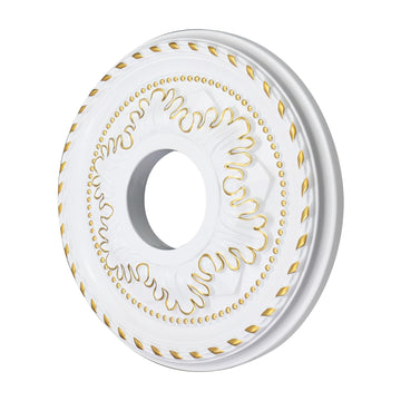 PU Ceiling Medallion 12.3" OD x 3.6" ID, Gold White