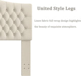 King Headboard Only, Upholstered Headboard King for Adjustable Bed Linen Tufted Wall Mounted Head Board with Solid