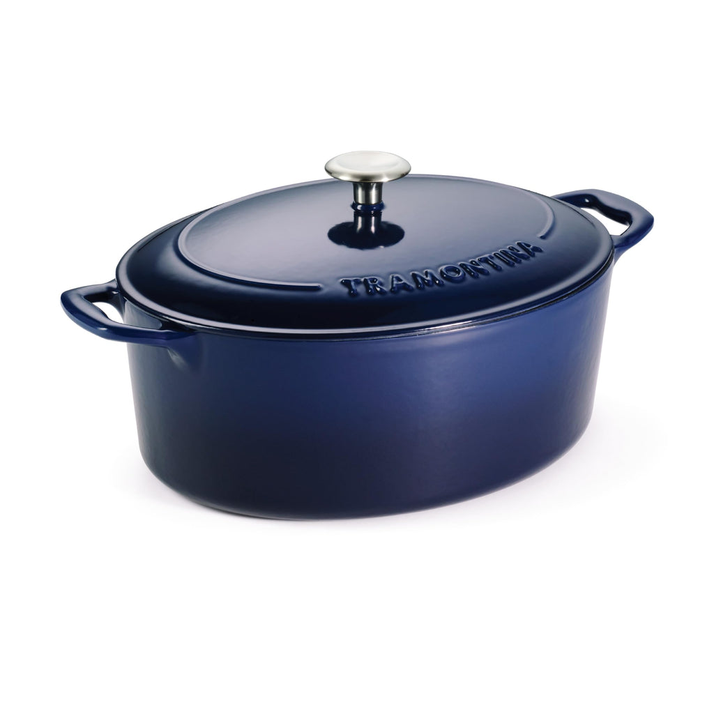 Bestow Enameled Cast Iron 7-Qt Oval Dutch Oven Pot with Lid