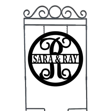 Last Name Metal ACM Sign Front Door Porch Decor Wedding Gift Idea Couple
