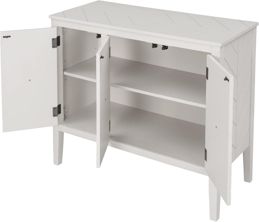 Modern Elegant Accent Buffet Sideboard Storage Cabinet with 2 Doors, Solid Wood Storage Chest Side Cabinet Sofa Table