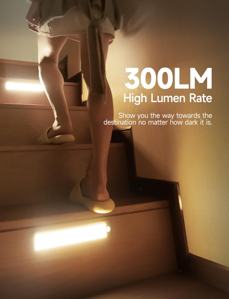 Under Cabinet Lights, Rechargeable Battery Operated Lighting, Wireless Motion Sensor Light Indoor,4 Modes Night