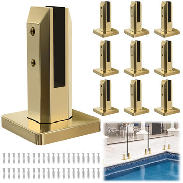 10 Pack Glass Railing Spigot 304 Stainless Steel Gold Glass Clamp