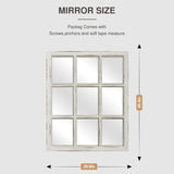 Wall Mirror Decor Farmhouse - Rustic White Window Pane Mirror Wall Decor, Rectangle Wood Mirror , Fireplace,Mantel