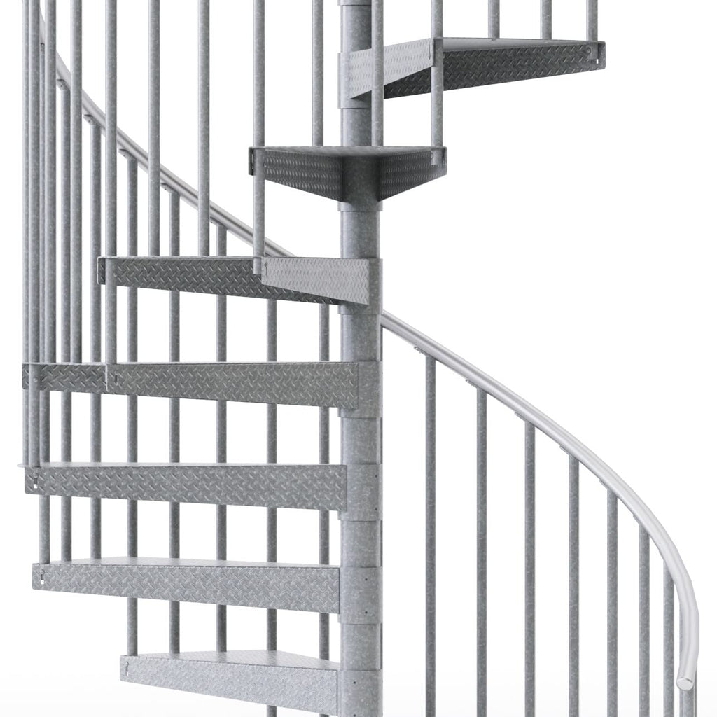 Reroute Industrial Galvanized Exterior 60in Diameter, Fits Height 93.5in - 104.5in, 2 36in Tall Platform Rails Spiral