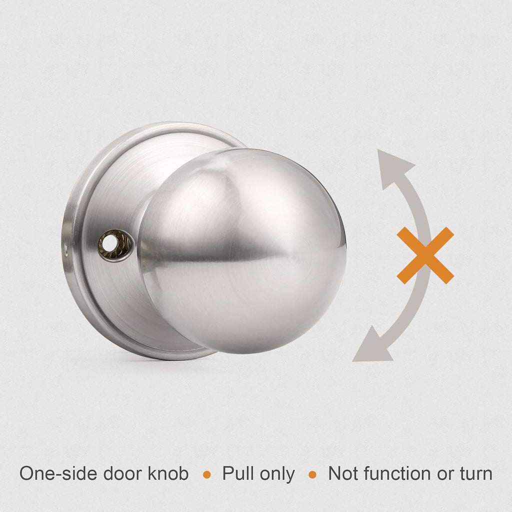 Ball Dummy Door Knob Stainless Steel Inactive Door Knobs, Brushed Nickel (2 Pack)