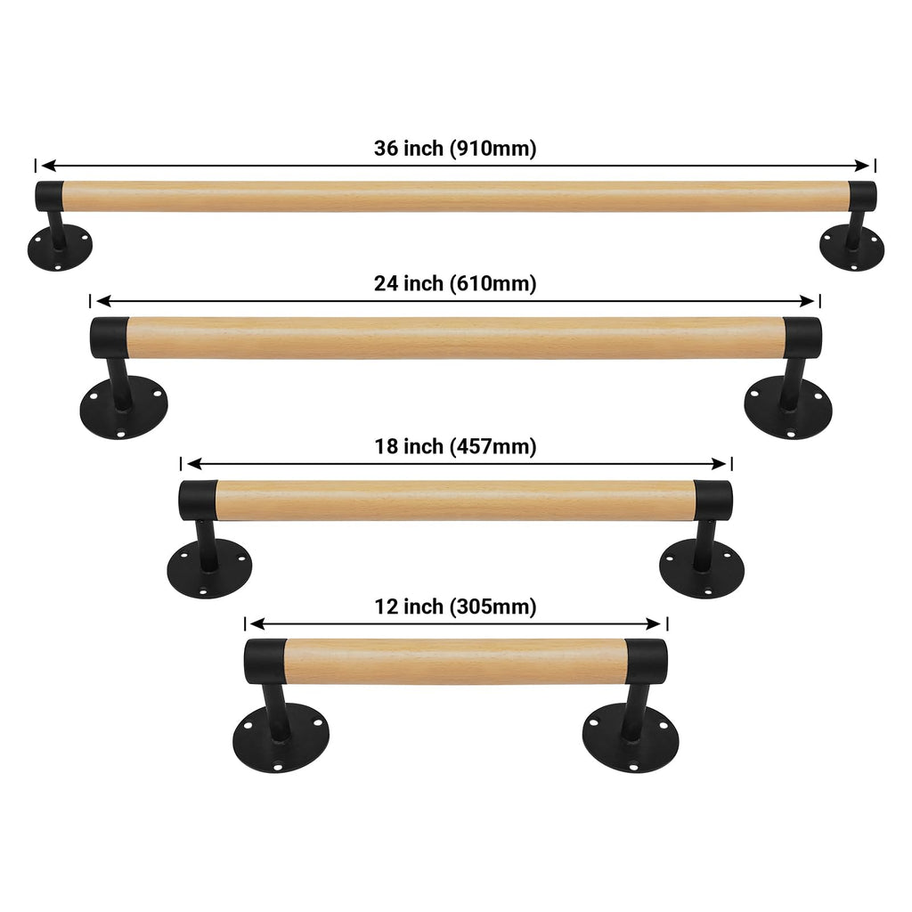 2FT Wood Hand Railing for Stairs, Wooden Handrails for Outdoor Steps
