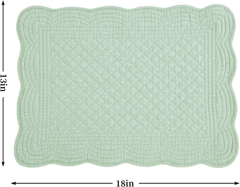 Quilted Placemats Set of 4 Washable-Rectangular Placemats Table-100% Cotton Fabric Rectangular Table Mats-Cotton