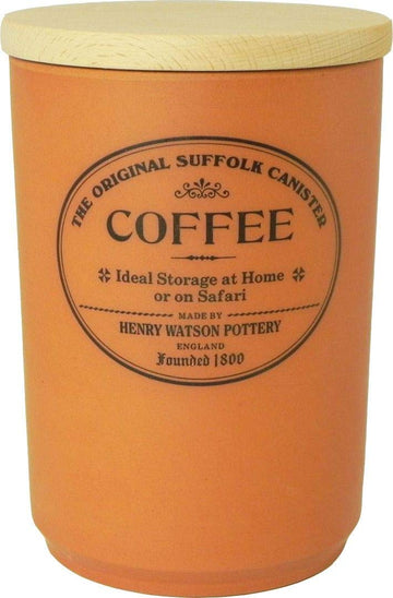 Watson - Airtight Coffee Canister - Terracotta - Made in England - 6.5 inches x 4.4 inches - The Original Suffolk
