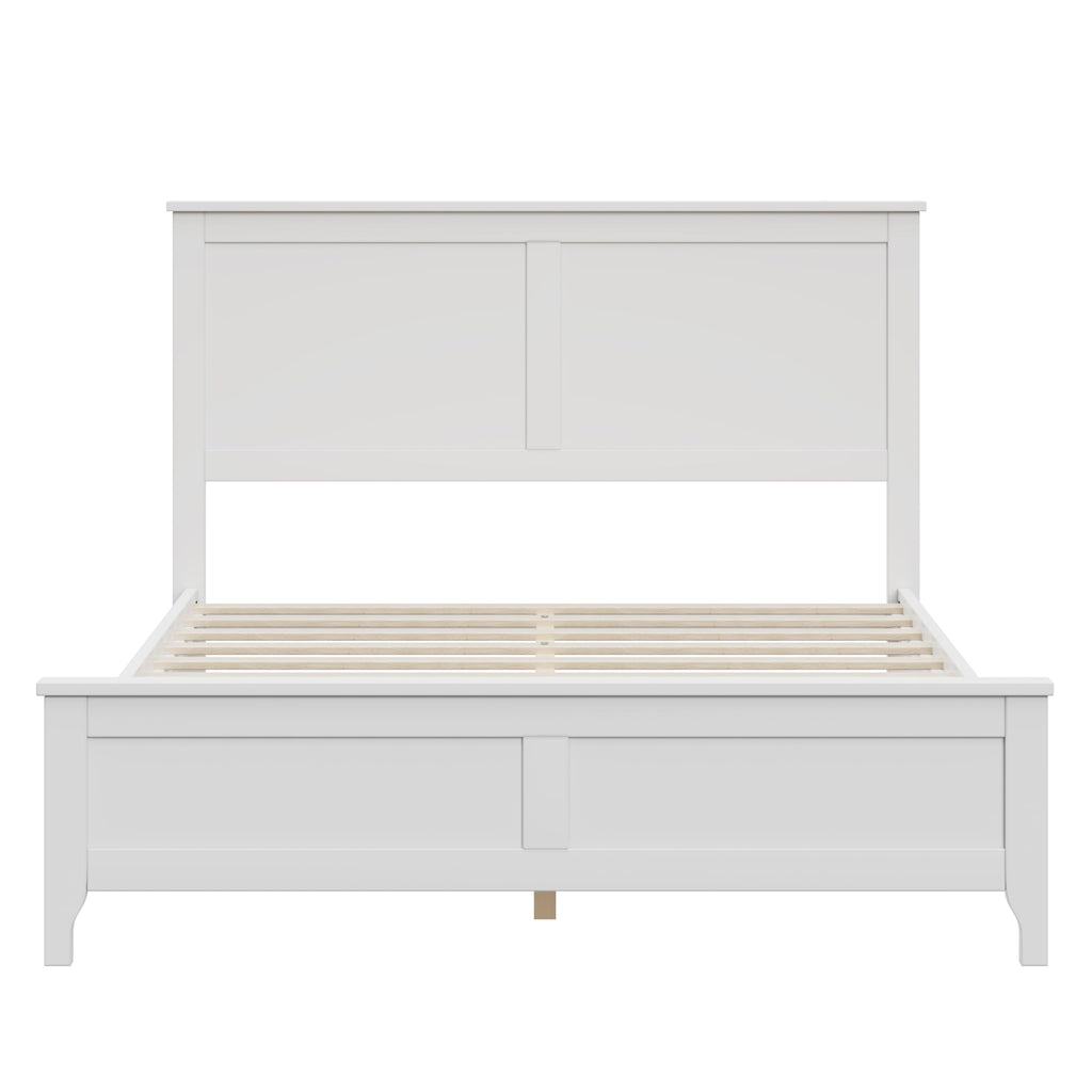 Full Size Platform Bed Frame, Modern Wooden Platform Bed Frame with Headboard and Wood Slat Support, No Box Spring