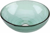Renovators Supply Glass Countertop Vessel Sink - Round Bathroom Wash Basin - Tempered Vanity Bowl With Sink Drain
