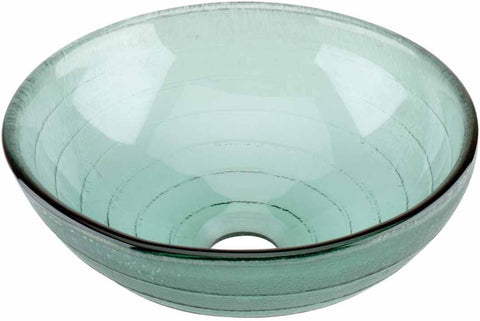 Renovators Supply Glass Countertop Vessel Sink - Round Bathroom Wash Basin - Tempered Vanity Bowl With Sink Drain