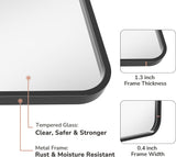 2-Pack Black Bathroom Mirrors for Over Sink 24 x 36 Inch, Metal Frame Rectangle Wall Mirror, Modern Farmhouse Vanity