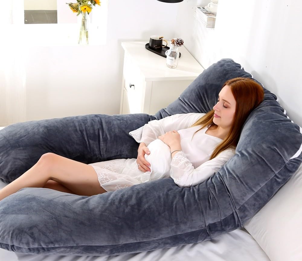 Full Body U Shaped Pillow Pregnancy, Maternity Pillow for Side Sleeping, Soft Pillow Comfortable Sleeping Support