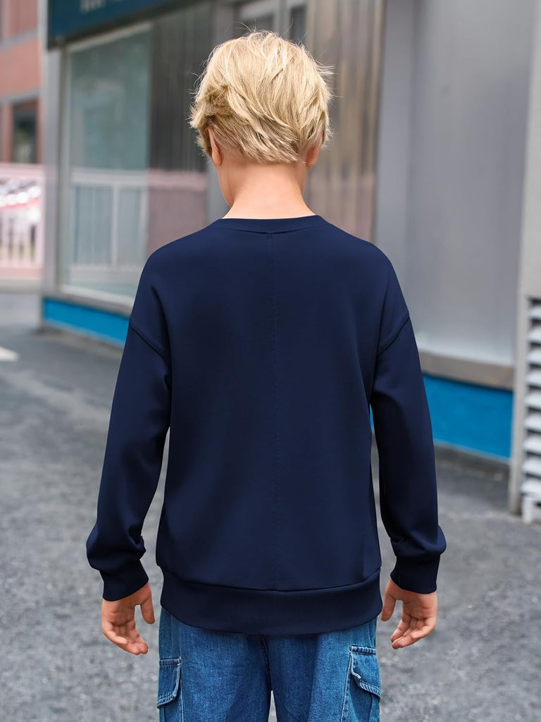 Boys Sweatshirts Kids Fashion Long Sleeve Crewneck Pullover