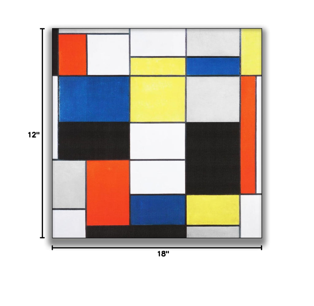 Piet Mondrian Poster - red yellow blue poster - Famous Geometric Canvas Wall Art Decor - Art Creation Poster