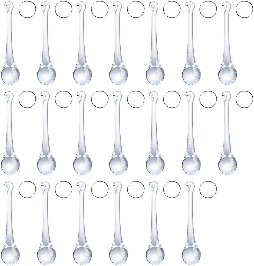 20pcs 3inch Crystal Teardrop Chandelier Pendant Parts Wedding Party Christmas Tree Decorations Ornaments