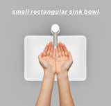 J-FAMILY 14.5'' x 10.6'' Small Vessel Sink Bathroom Above Counter White Porcelain Ceramic Rectangular Sink Bowl Small