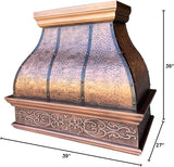 36 Inch Copper Island Mount Range Hood