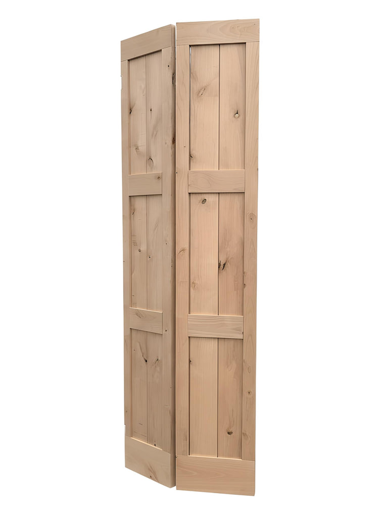 30in x 80in Unfinished Alder Wood Bifold Shaker Door - Pre-Assembled Slab for Closet, Pantry, or Laundry Room (30x80)
