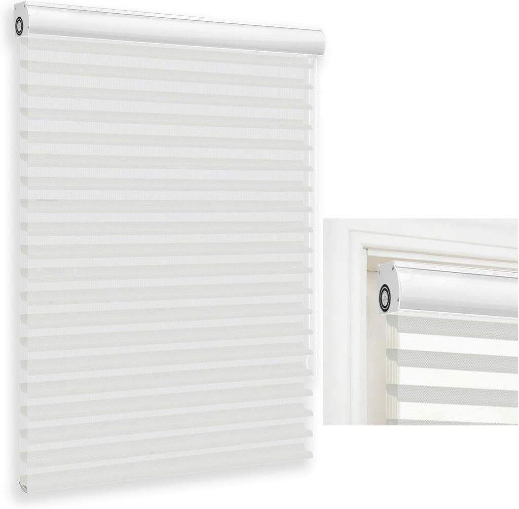 No-Drill Shangri-La Roller Shades -Blackout Blinds for Windo - Light Grey