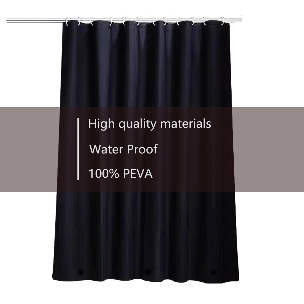Black Shower Curtain Liner 3 Pack, 4G PEVA Shower Liner, Plastic Peva Waterproof Shower Curtains, 72x72 inch with