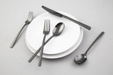 Silversmiths Beacon Flatware Set, 18/0 Stainless Steel, Dishwasher Safe, Flatware Collection, Black Sand Mirror