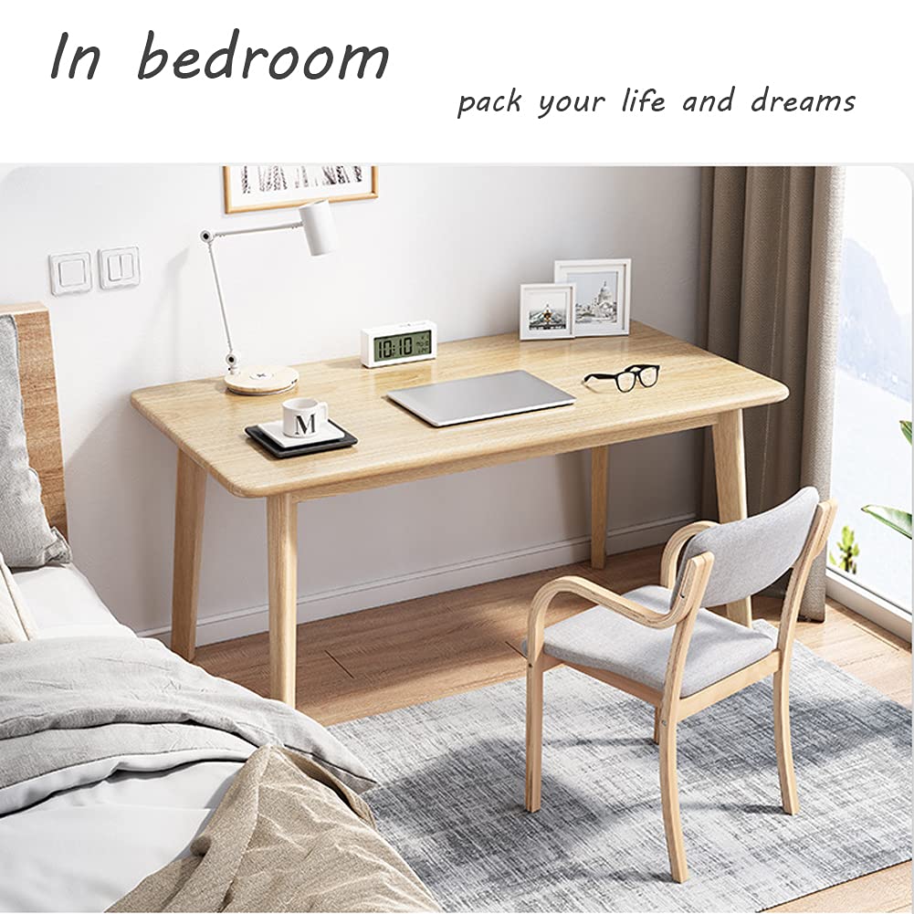 Simple Wooden Writing Desk - 39" W PC Laptop Computer Table, Oak