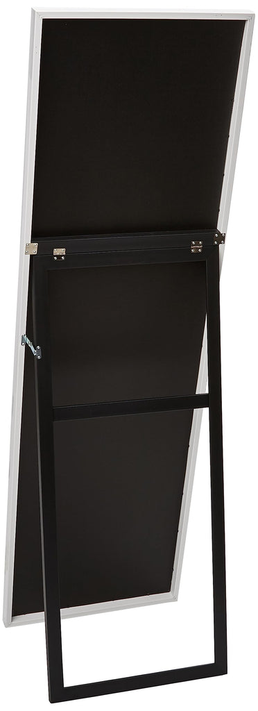 Everly Hart Collection 58" L x 17.5"W Framed Free Standing Full Length Mirror with Easel, White